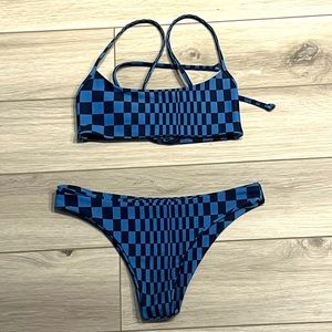 Skatie x Salty Blonde Checkered Bikini